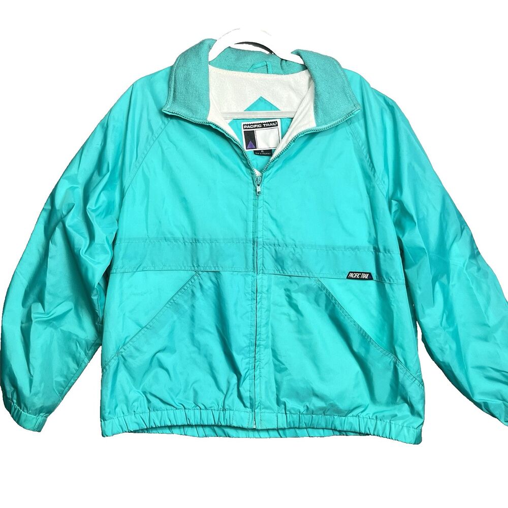 VTG Women's PACIFIC TRAIL Teal Windbreaker Hiking Jacket, Sz XL‎ Gorpcore